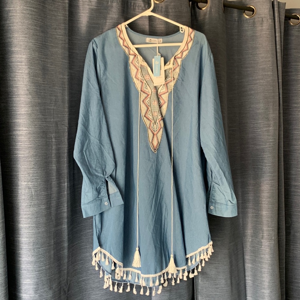 Chambray swimsuit cover